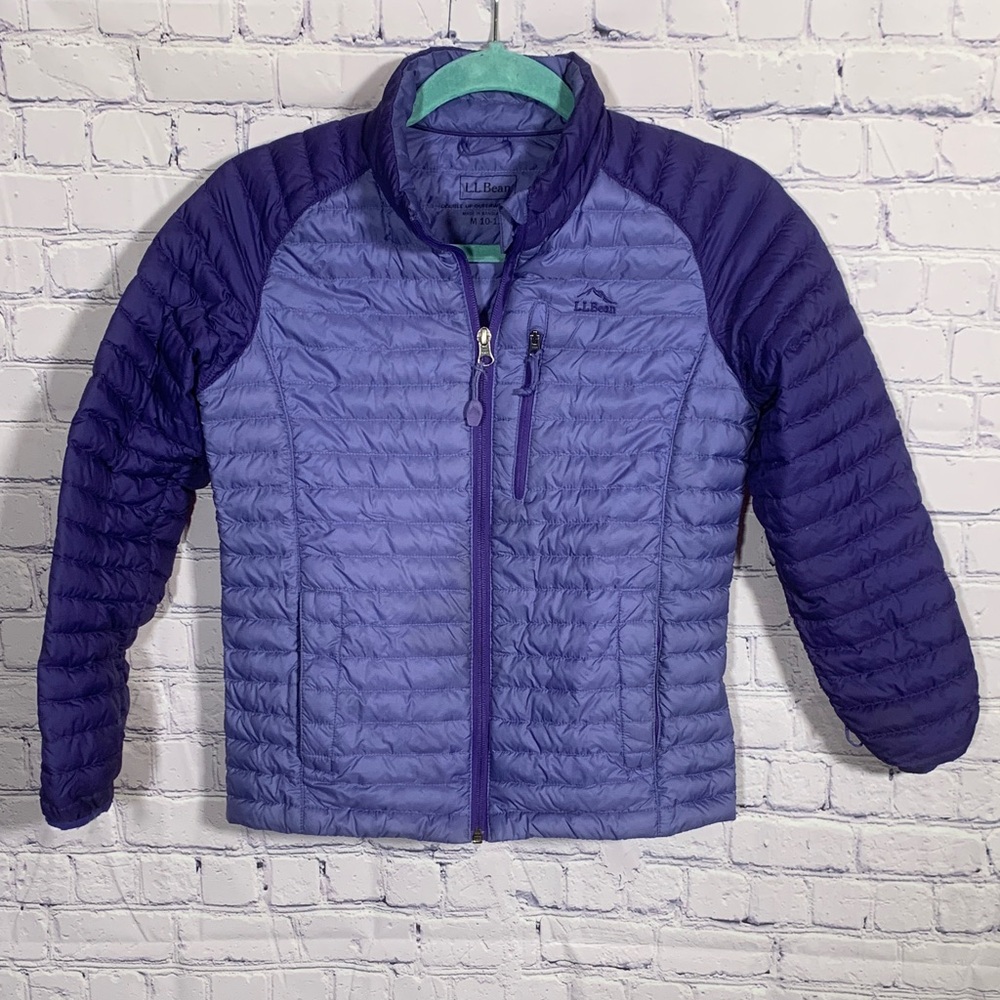 L.L.Bean Girl Down Puffer Jacket Purple M Double Up Outerwear System Lightweight